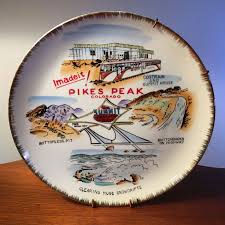 Rare Pikes Peak Plate Hand Painted By