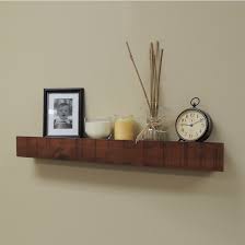 Mahogany Rustic Block Ledge Wall Shelf