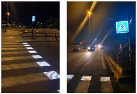 the effect of a led lighting crosswalk