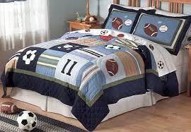 For a major league look, baseball bed sets sporting a trundle add space for storage or a second mattress. Smart Decorating Boys Bedroom In Sports Themes Showing Blue Patterned Bed Cover Sport Theme On Cream Laminate Wooden Floor Also White Transparent Window Curtains Wildcatbarnsofmiddlesboro Com