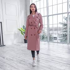 Dusty Pink Trench Coat With Ons And