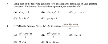 following equations for y