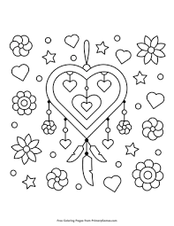 Sharpen your colored pencils or get your markers ready and let's have some fun with this dream catcher coloring page printable !hi, it's colleen from just paint it and i just finished drawing this fun. Heart Shaped Dream Catcher Coloring Page Free Printable Pdf From Primarygames