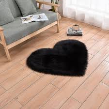 heart shaped rug soft faux sheepskin