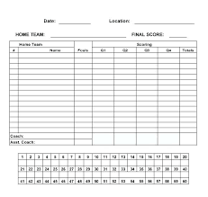 Basketball Score Sheet Template Excel Cricket Scoreboard Free