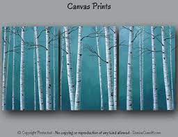Wall Art Canvas Triptych Teal Blue Gray
