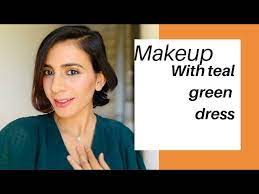 makeup with teal green dress summer