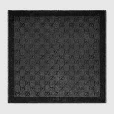 gg lamé jacquard shawl in black and