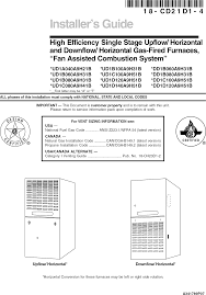 Trane Furnace Heater Gas Manual L0905285
