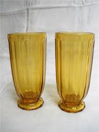 Crown Crystal Australia Amber Vases