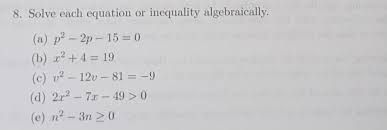 Solve Each Equation Or Inequality