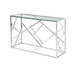 Modern Silver Glass Console Table