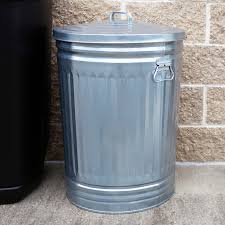 Behrens 31-Gallon Silver/Galvanized Metal Trash Can with Lid in the Trash Cans department at Lowes.com