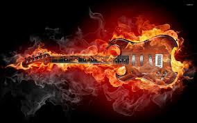 flaming guitar wallpapers top free