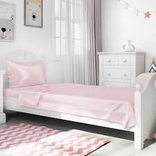 Light Pink Silk Toddler Bedding Set