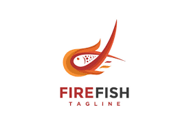 Modern Fire Fish Logo Icon Vector