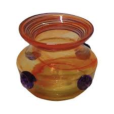 Hand Blown Glass Bud Vase Orange