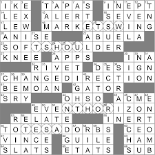 la times crossword 23 jan 24 tuesday