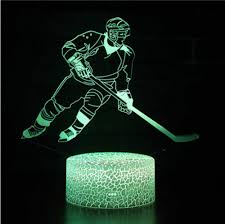 Amazon Com Zonxn Night Light Ice Hockey Theme 3d Lamp Led