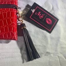 makeup junkie bags mj red handmade faux