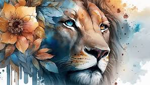 Hd Wallpaper Ai Art Lion Watercolor