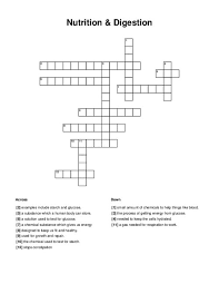 nutrition digestion crossword