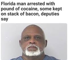 Mar 24, 2019 · the challenge spread like a cat meme, so much so that typing florida man into the google search bar resulted in suggested entries that were almost exclusively calendar dates. Florida Man Arrested With Pound Of Cocaine Some Kept On Stack Of Bacon Meme United States Memes