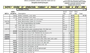 Office Supplies Inventory Spreadsheet With Supply Order Form Leave