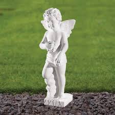 Cherub 44cm Marble Resin Garden Statue