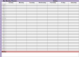 Weekly Hourly Time Management Sheet Weekly Planner