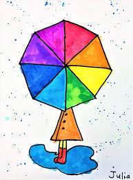 Color Wheel Umbrella Art Lesson For