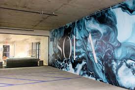 concrete wall and floor graphics