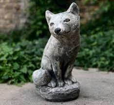 Concrete Fox Statue Cement Fox Ornament