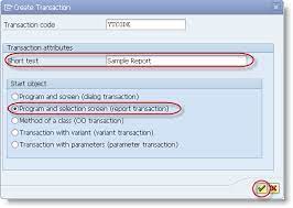 a tcode for an abap report program
