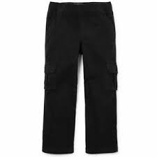 Details About The Childrens Place Boys Pull On Cargo Pants Black Size 10 Husky