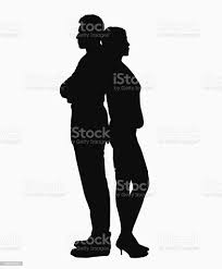 Silhouette Der Geschäftsmann Und Geschäftsfrau Stehen Rücken An Rücken  Stockfoto und mehr Bilder von Rücken an Rücken - iStock