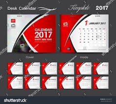 Desk Calendar 2017 Template Design Set Stock Vector Royalty Free