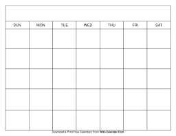 printable blank calendar templates