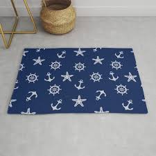 blue rug nautical area rug anchor rug