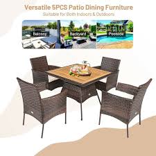 Canada Only 5 Pcs Rattan Patio Dining