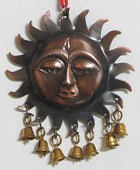 Sun With Hanging Bells Wall Hanging