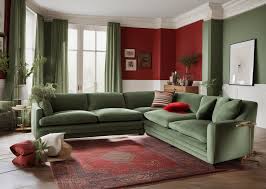what color couch goes with a red rug