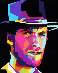 Pop Art Clint Eastwood Actor Paint By