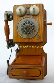 Wooden Vintage Retro Rotary Dial Wallphone