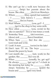 Present Simple, Past Simple, Present Continuous - Interactive worksheet |  English grammar exercises, English grammar test, English vocabulary words