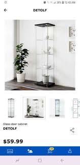 Ikea Detolf Glass Display Cabinet For