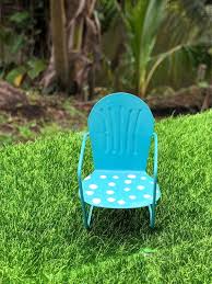 Miniature Blue Retro Patio Chair Rocker