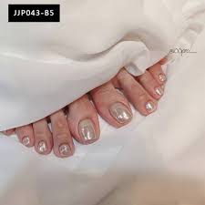 summer toe false nail sparkly diamond