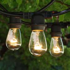 48 Ft Black Commercial Medium String Light 11s14 Clear Bulbs