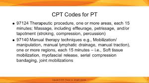 overview of pt cpt codes and billing